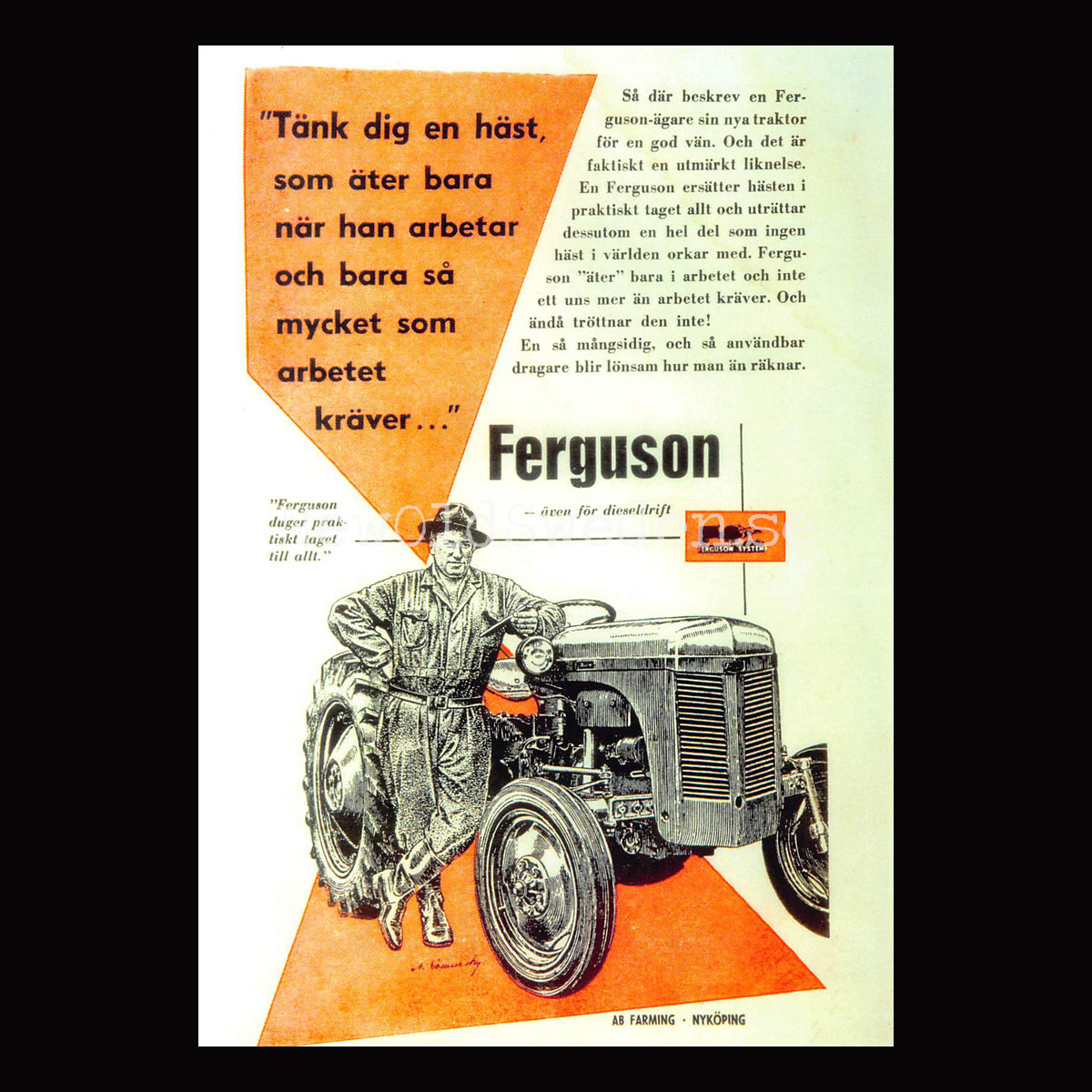 Massey Ferguson - AB FARMING - NYKÖPING Traktor - Vykort A5