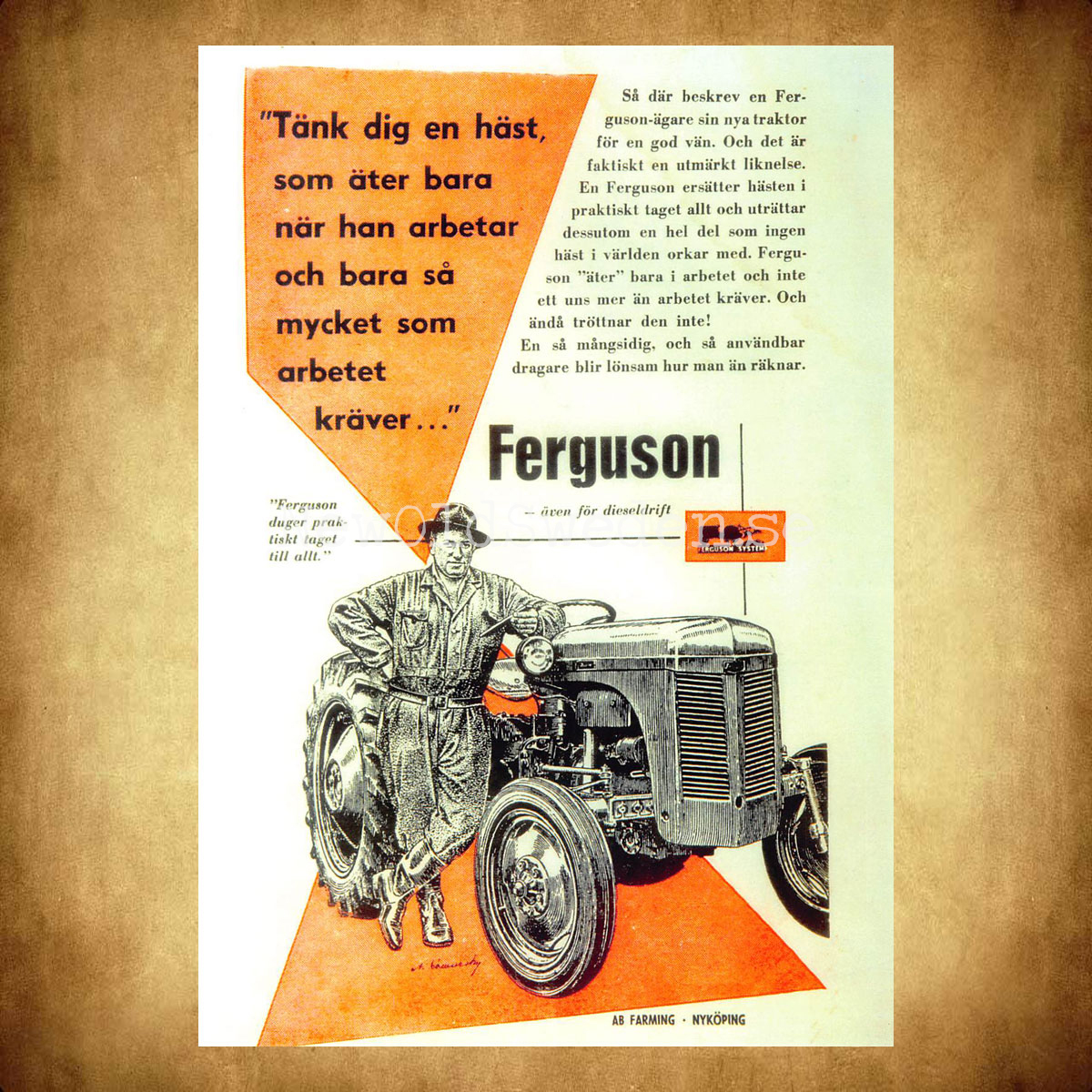Massey Ferguson - AB FARMING - NYKÖPING Traktor - Vykort A5 - 2