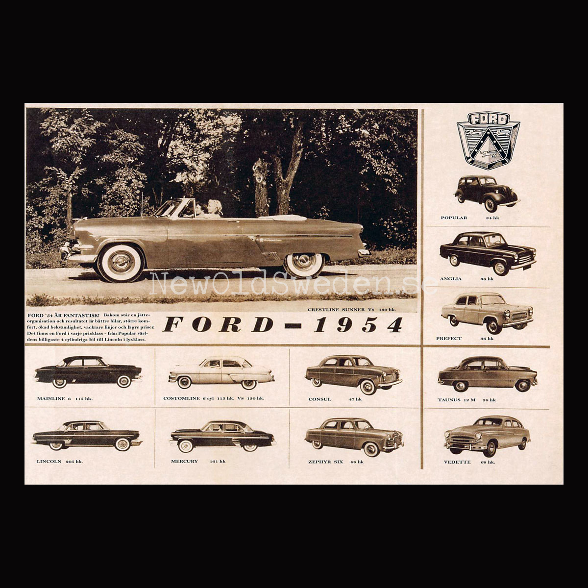 Ford - 1954 - Vykort A5