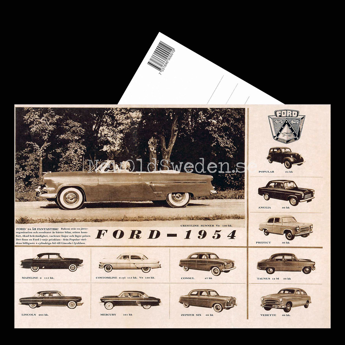 Ford - 1954 - Vykort A5 - 3