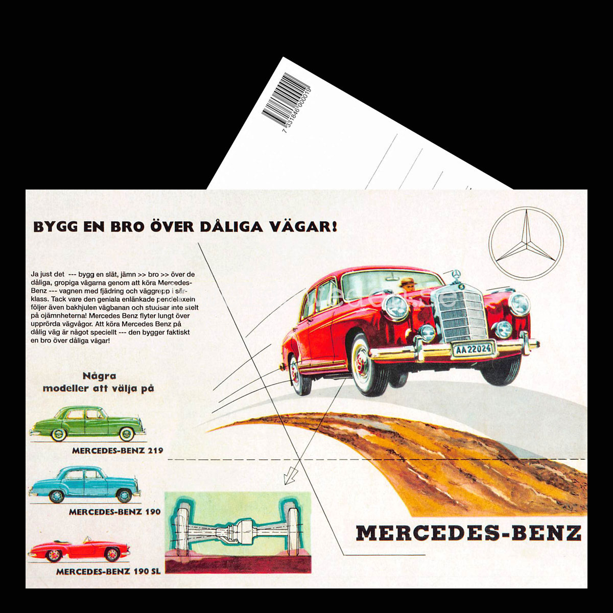 Mercedes Benz 219, 190 & 190 SL - Vykort A5 - 3