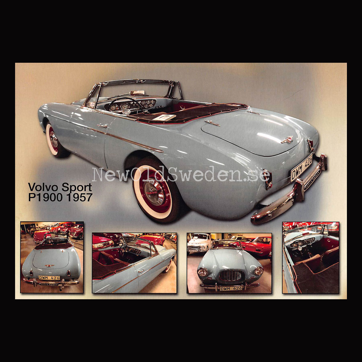 Volvo SPORT P 1900 - 1957 års modell - Vykort A5