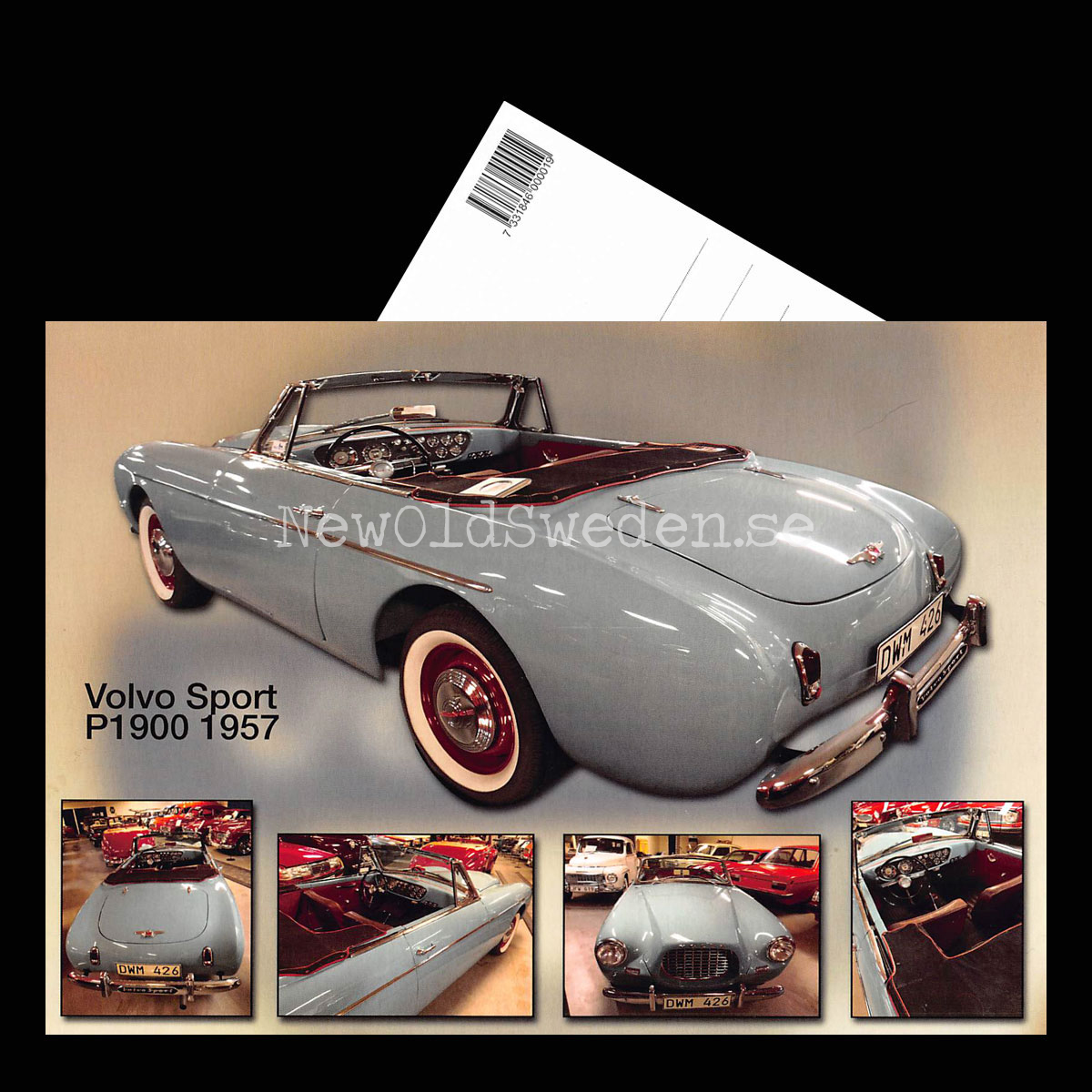 Volvo SPORT P 1900 - 1957 års modell - Vykort A5 - 3