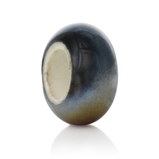 Bead / pendant-Ceramic Black AB