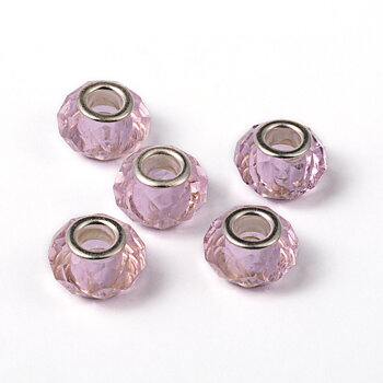 Bead / pendant-Glass, Pink