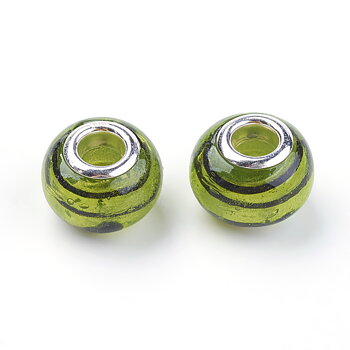 Bead / pendant- Silverfoil, Green