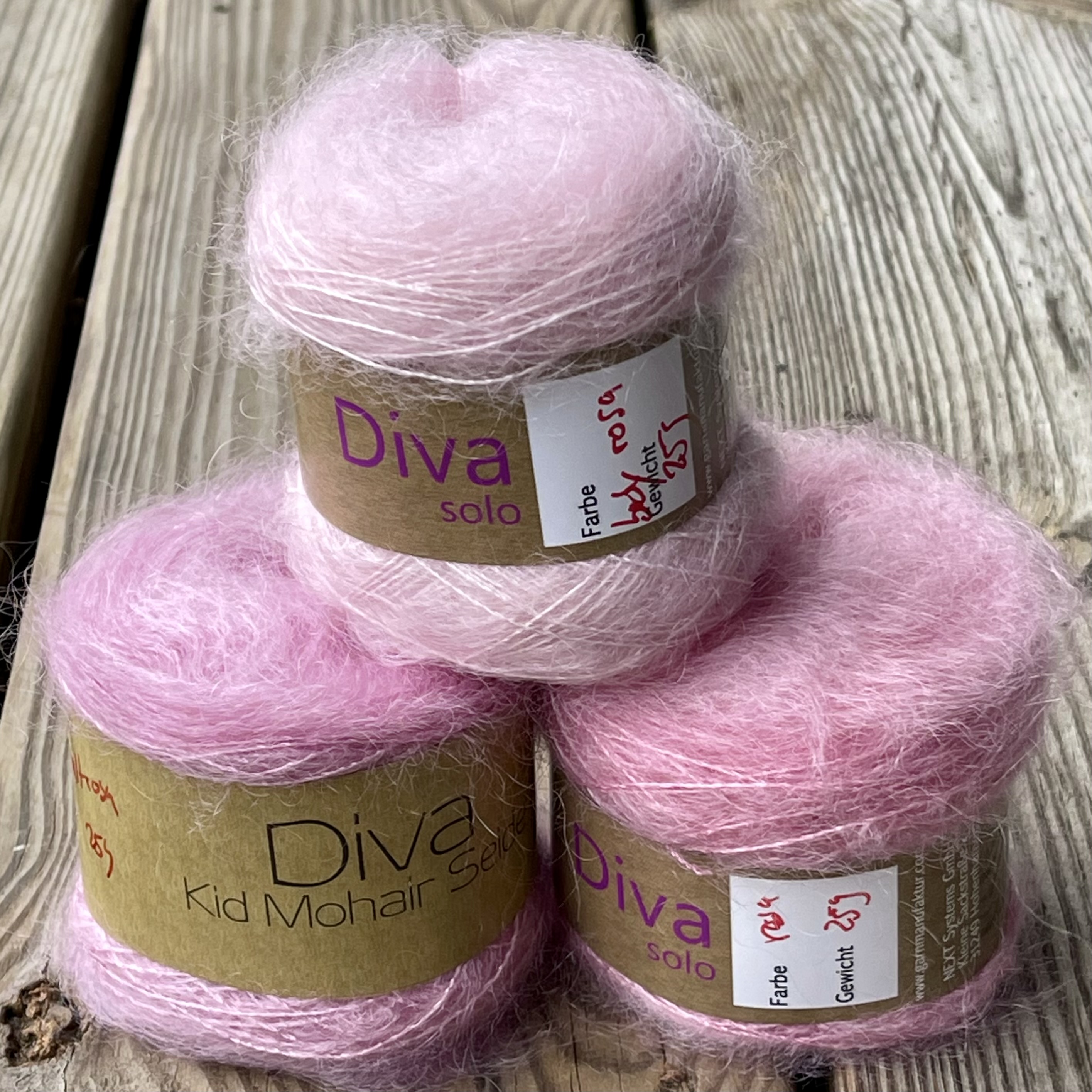 Diva Kid Mohair & Mullbärssilke, baby rosa - 3