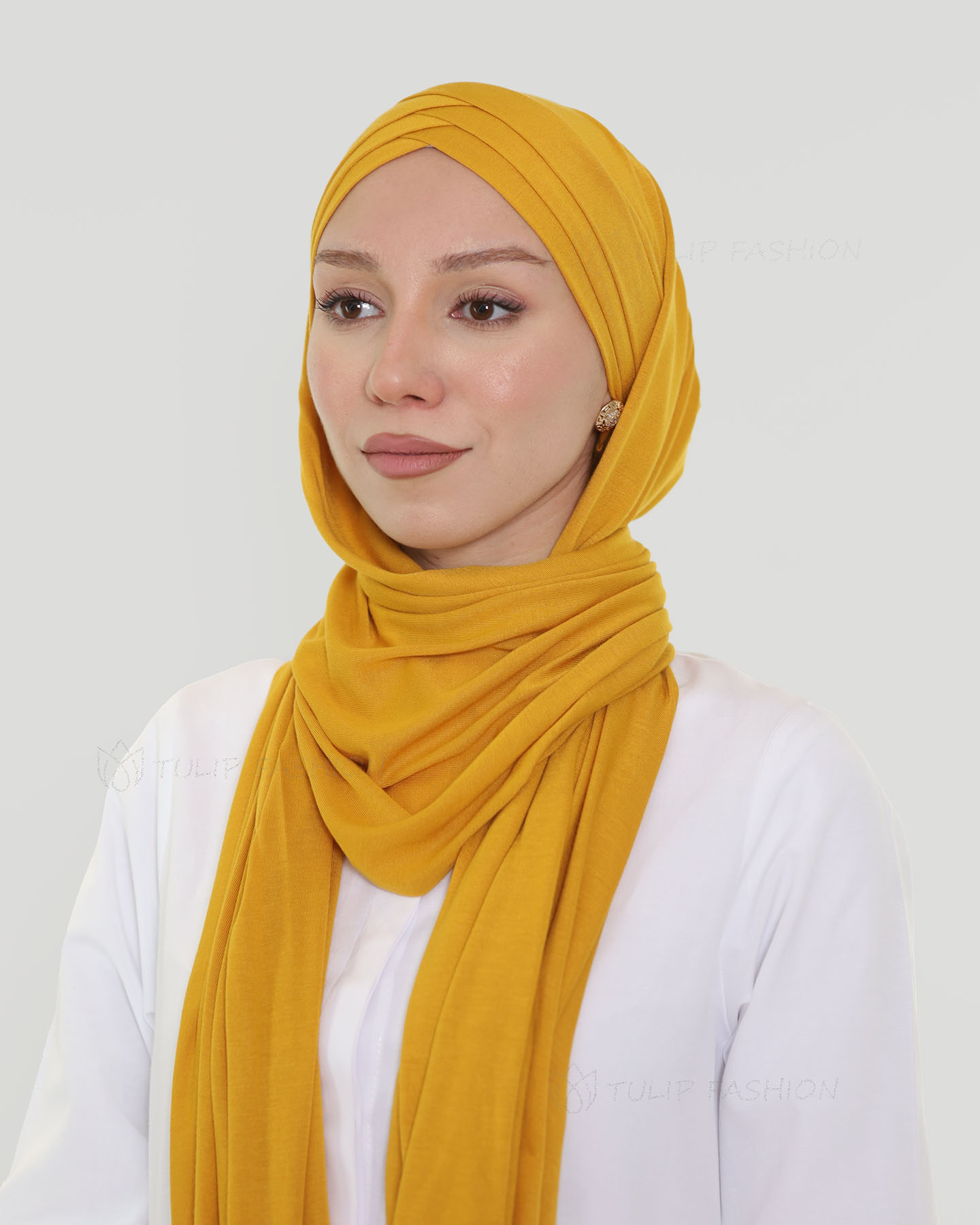 Hijab - Instant Jersey Cross - Mustard