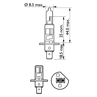 Glödlampa H1 55 watt 12 Volt - 2
