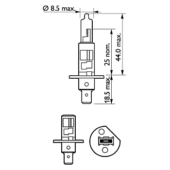 Glödlampa H1 55 watt 12 Volt
