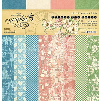 Graphic45 - Alice`s Tea Party -  baspapper Patterns & Solids 12" x 12"