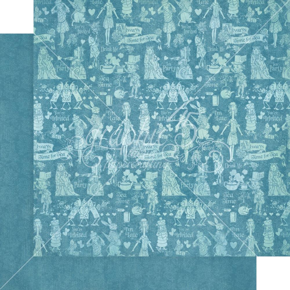Graphic45 - Alice`s Tea Party -  baspapper Patterns & Solids 12" x 12" - 2