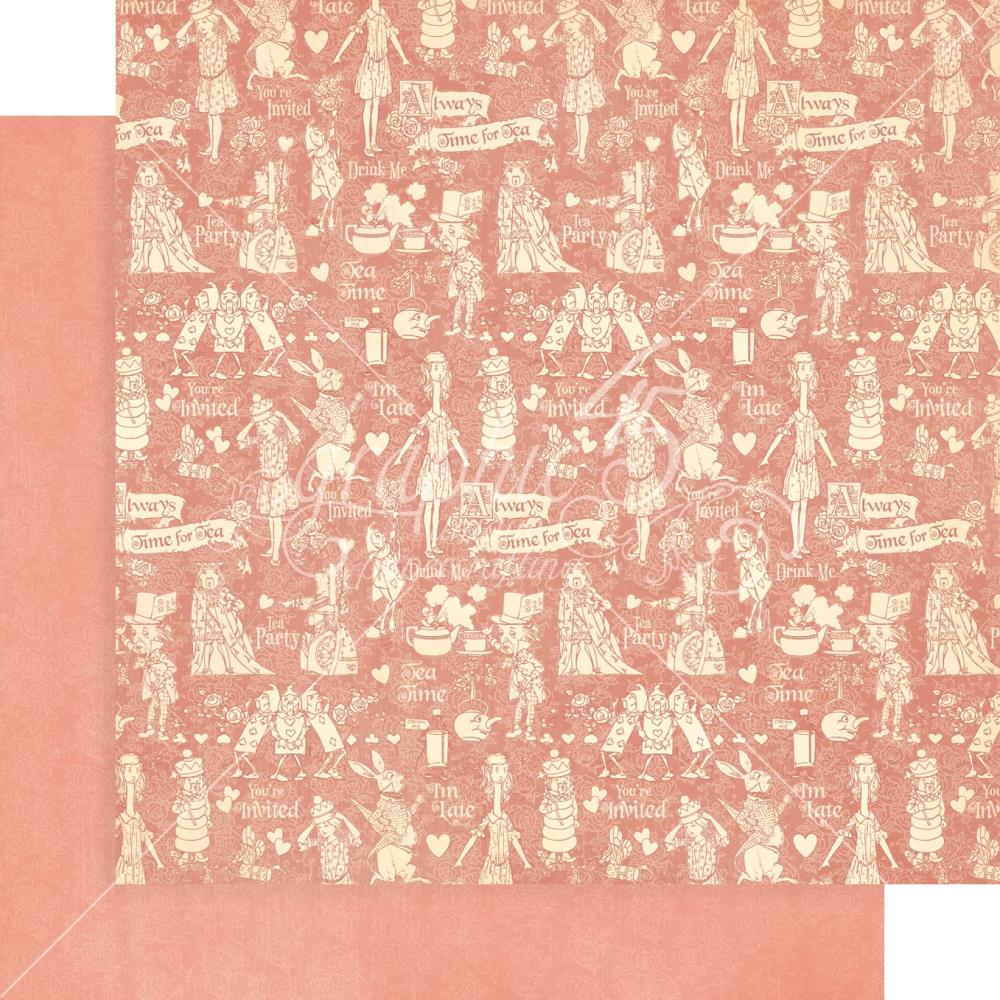 Graphic45 - Alice`s Tea Party -  baspapper Patterns & Solids 12" x 12" - 5