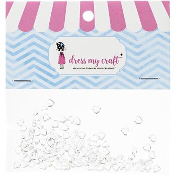 Dress My Craft- Water Droplet Embellishments - Clear Heart 
