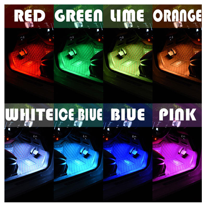 SiGN Ljudstyrd LED-slinga för Bilen, RGB 4x12 - 3