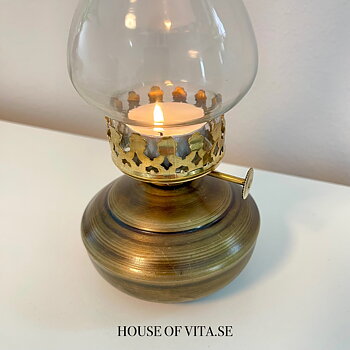 Lykta Lampa Ariana Antik Mässing 10x27cm 