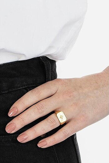 Syster P - North Star Signet Ring Gold