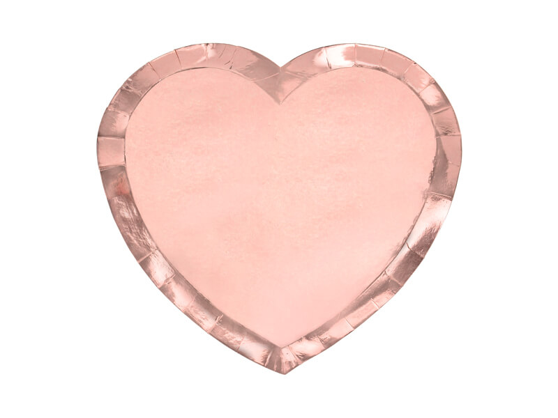 Papperstallrikar | 6-pack | Rosé hjärtan -1