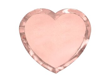 Papperstallrikar | 6-pack | Rosé hjärtan -1