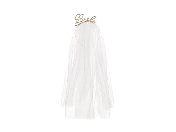 Diadem med slöja | Möhippa "Bride" | Guld -1