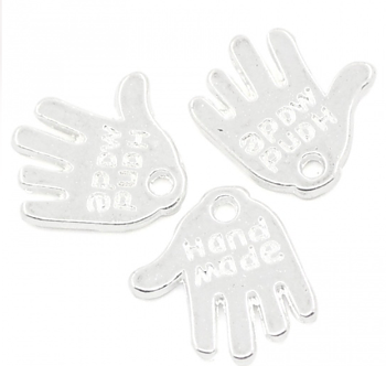 Charm,  Hand made, lt silver