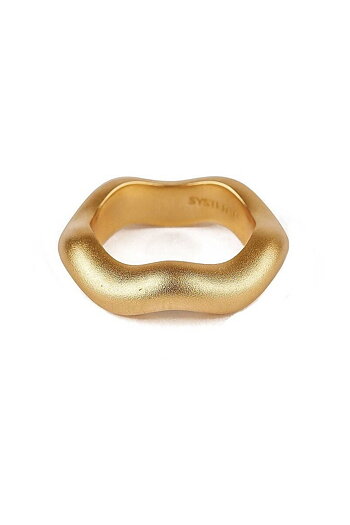 Syster P - Bolded Wavy Ring Matt Gold