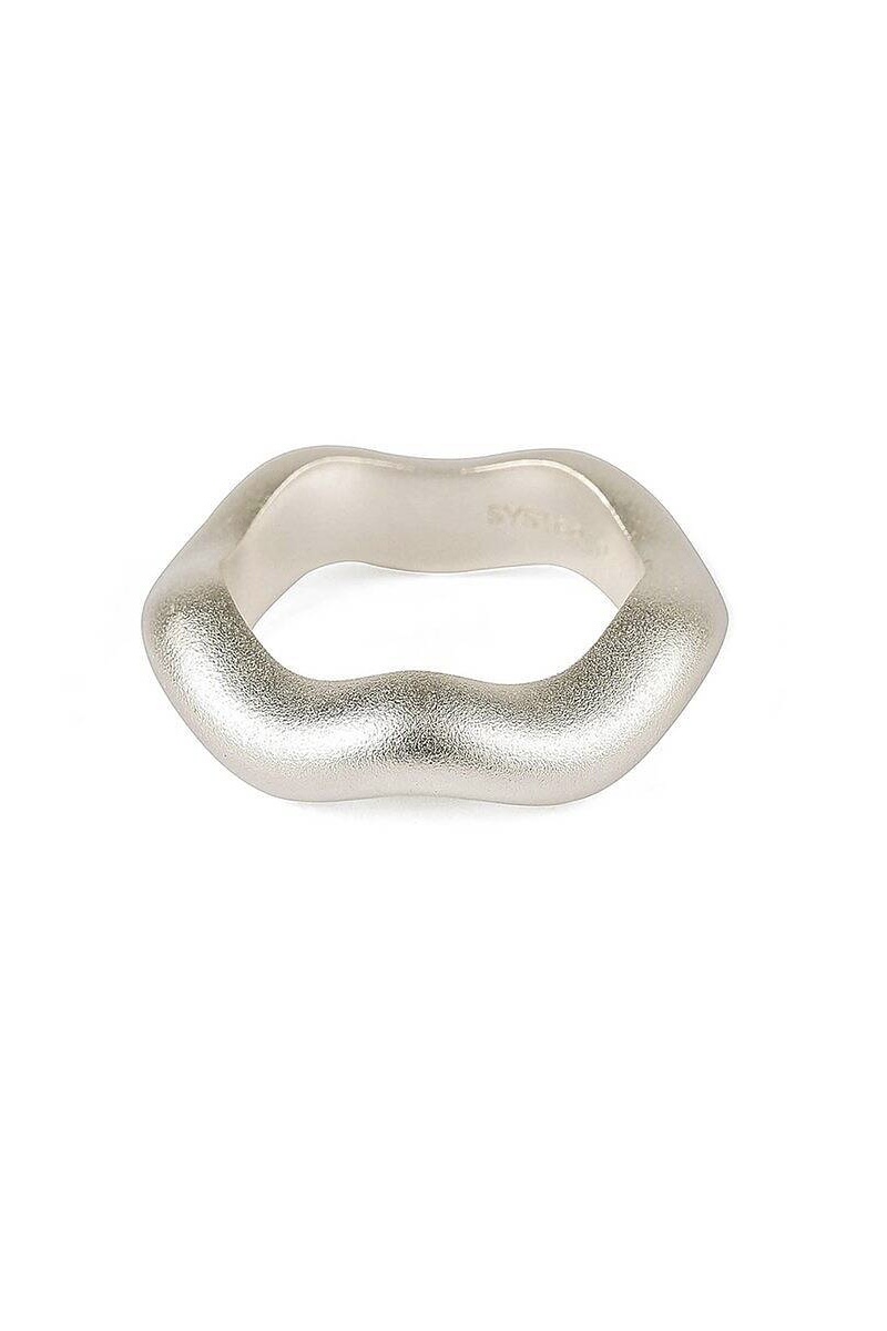 Syster P - Bolded Wavy Ring Matt Silver