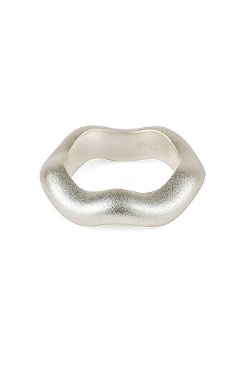 Syster P - Bolded Wavy Ring Matt Silver