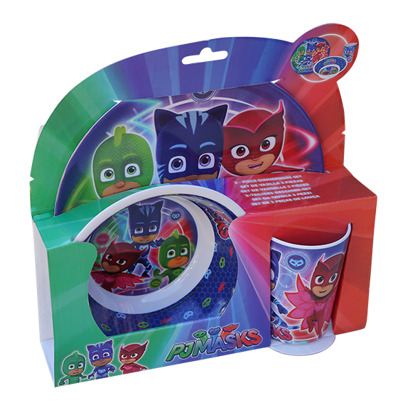 Matset PJ Mask 3 Delar - Barbo Toys