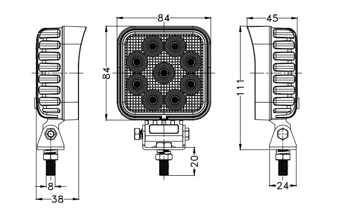 27W LED Arbetsbelysning BASIC - BRIGHT - 2