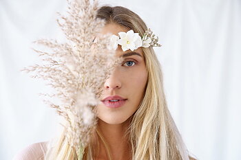 Blomkrans | 18 cm | Vit  - 1