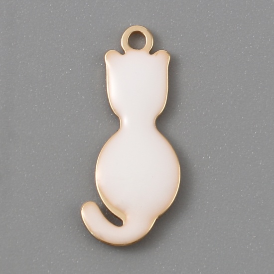 Charm,  Enameld Cat White