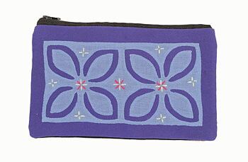 Liten fin platt väska med applikationer och broderi rättvist handlad direkt av sömmerskan.