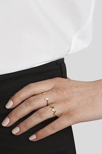 Syster P - Strict Plain Zigzag Ring Gold