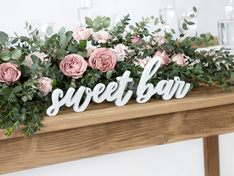 Stående träord | "Sweet bar" | Vit