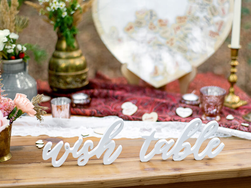 Stående träord | "Wish table" | Vit - 1