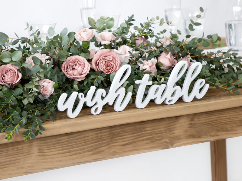 Stående träord | "Wish table" | Vit