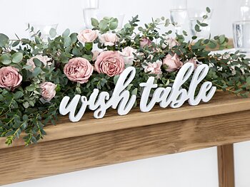 Stående träord | "Wish table" | Vit