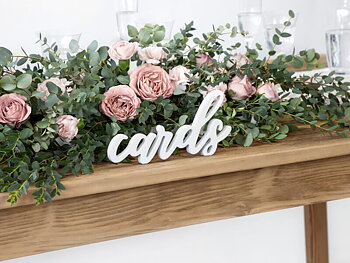 Stående träord | "Cards" | Vit