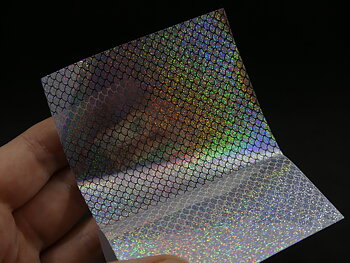 Holografische folie met vissenschub patroon