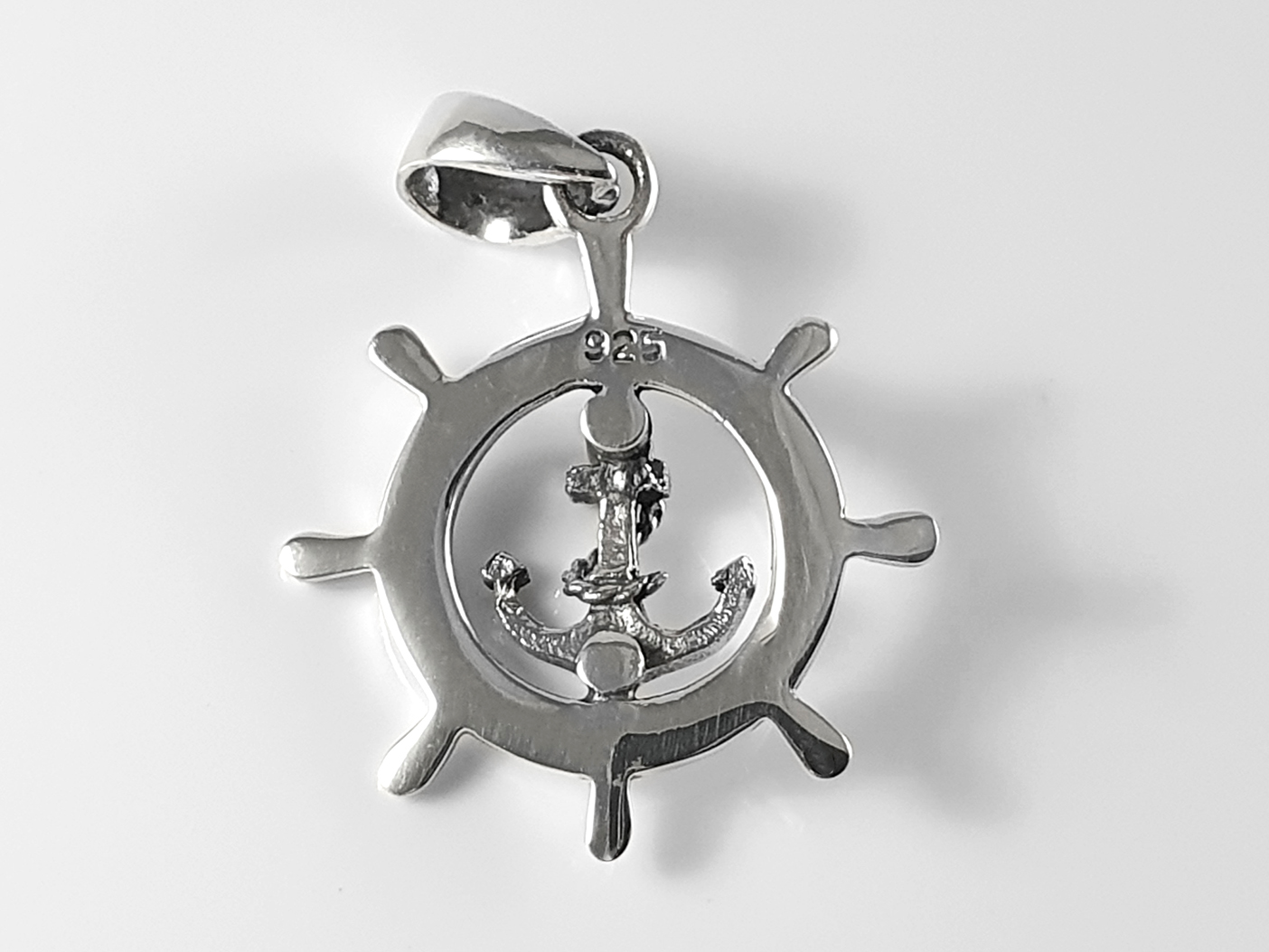 Båtratt med ankare, hänge 925-silver - 2