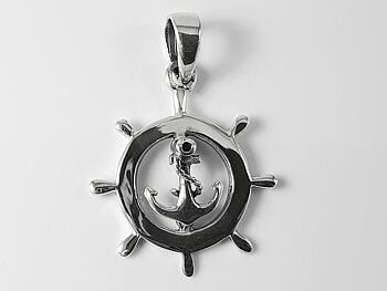 Båtratt med ankare, hänge 925-silver