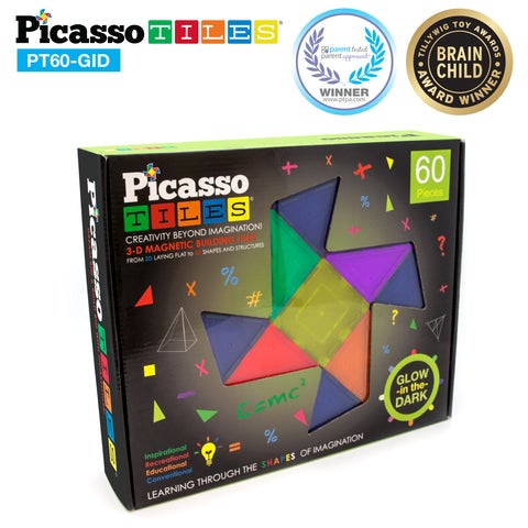 Picasso-Tiles 60 bitar Glow in the Dark
