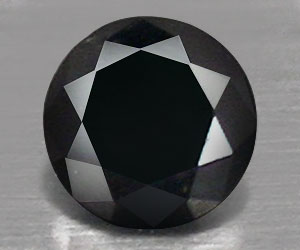 0,08 ct Muy bonito diamante negro natural redondo de 2,7 mm