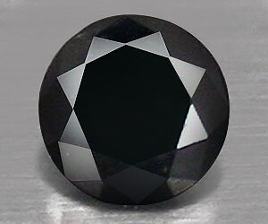 0,08 ct Muy bonito diamante negro natural redondo de 2,7 mm