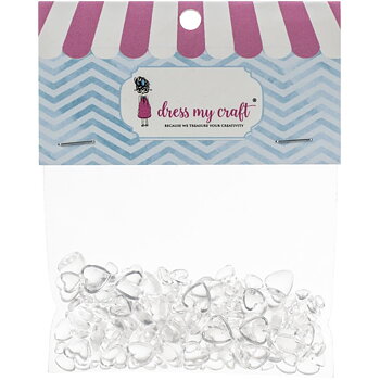 Dress My Craft- Water Droplet Embellishments - Clear Heart 
