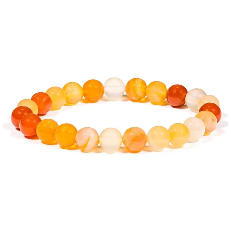 Karneol Armband - 7mm Pärlor
