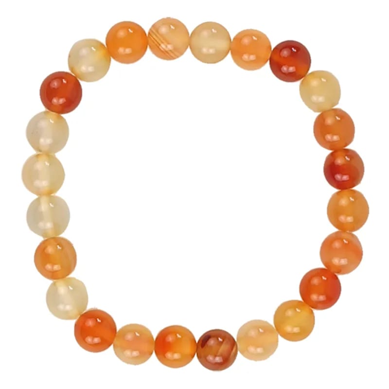 Karneol Armband - 7mm Pärlor - 2