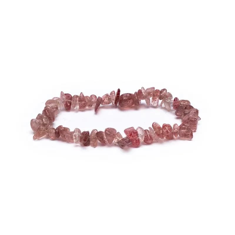 Jordgubbskvarts Chip Armband 