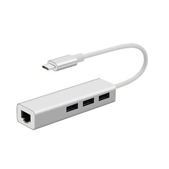 3-portars kabel + Ethernet - USB 3.1 Type-C till USB-A HUB 2.0